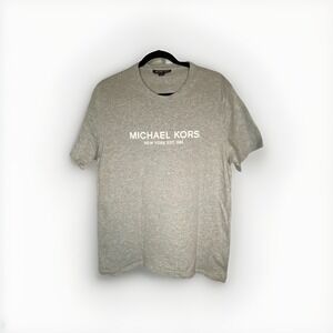 Michael Kors Men's Gray with White Logo Graphic Size Large T-Shirt